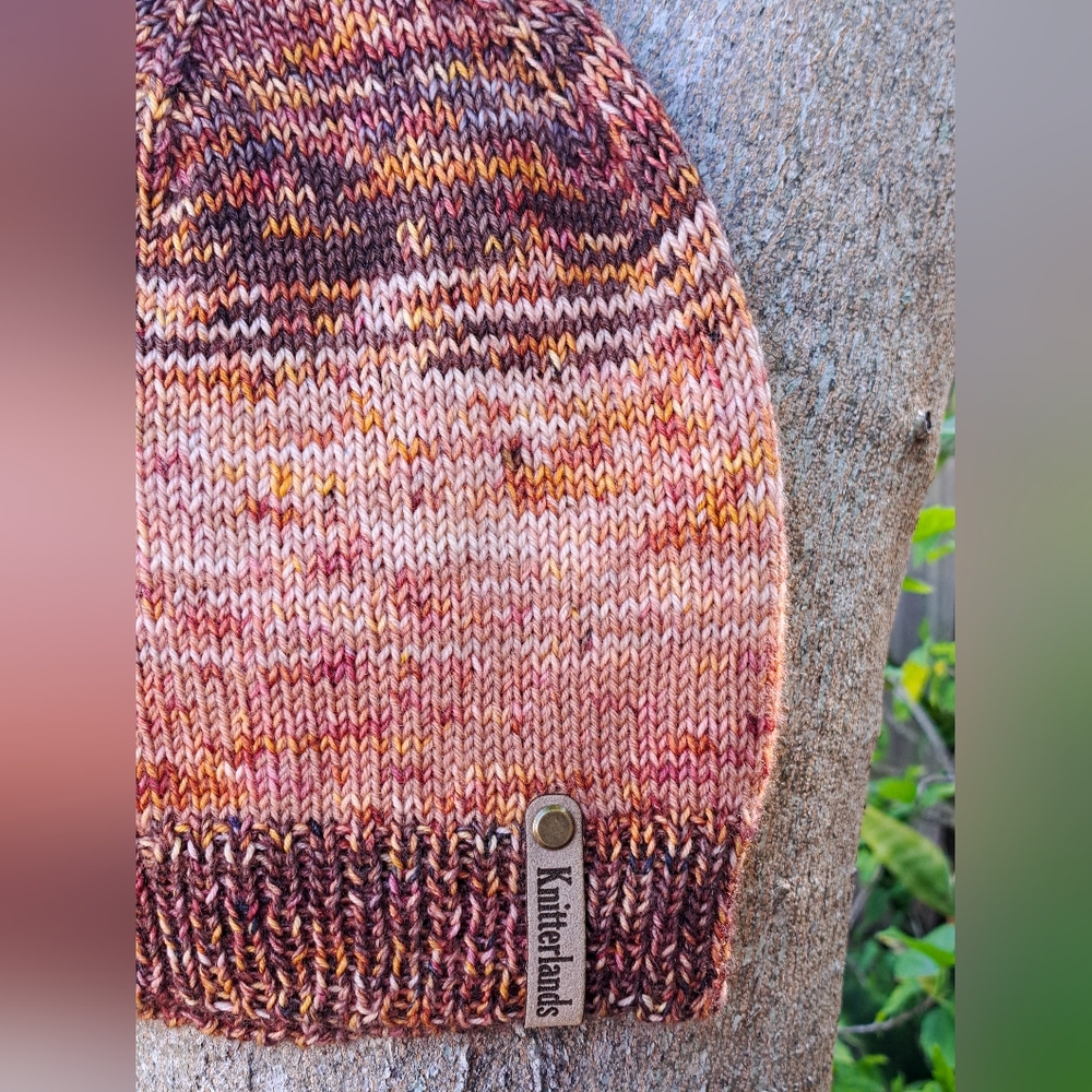 Hand Knit Beanie Hat Stocking Cap Multicolor Pattern Luxury Premium Wool Blend - Picture 8 of 10